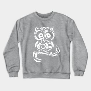 Little Owl Tribal # White Crewneck Sweatshirt